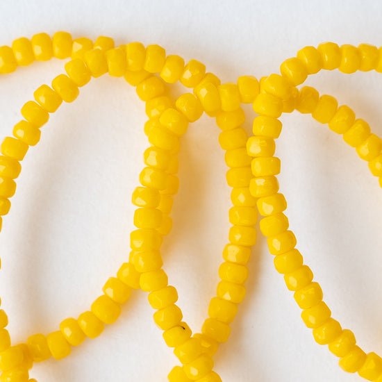 3x2mm Rondelle - Sunshine Yellow - 50 beads