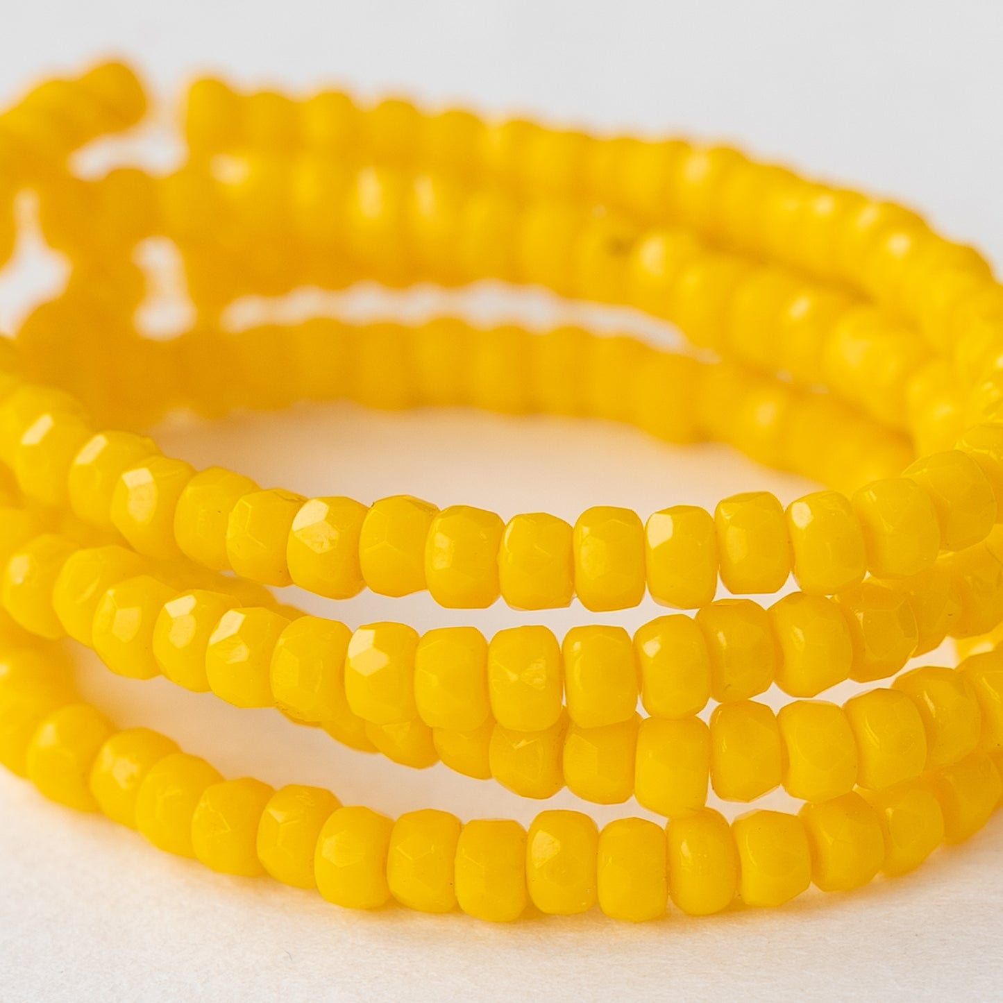 3x2mm Rondelle - Sunshine Yellow - 50 beads