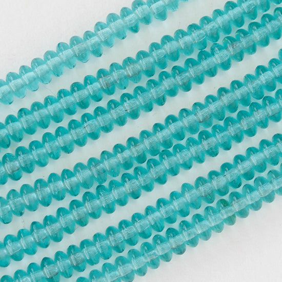 4mm Rondelle Beads - Seafoam - 100 beads