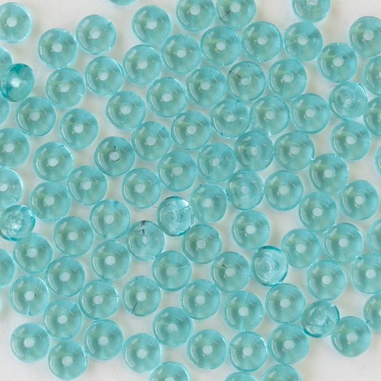 4mm Rondelle Beads - Seafoam - 100 beads