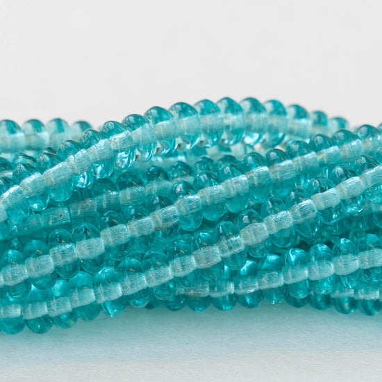 4mm Rondelle Beads - Seafoam - 100 beads