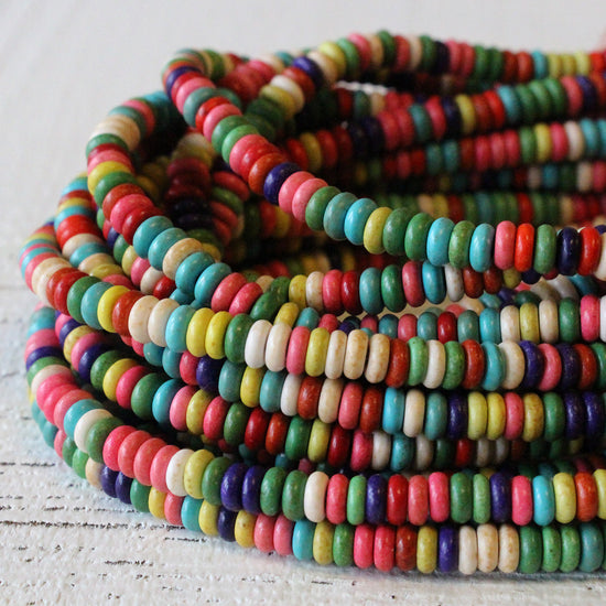 Load image into Gallery viewer, 2x4mm Rondelle Gemstone Beads - Magnasite - Mixed Colors - 16 Inches
