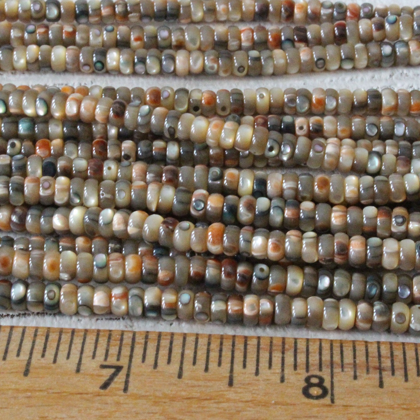 2x4mm Abalone Rondelle Beads - 8 Inches