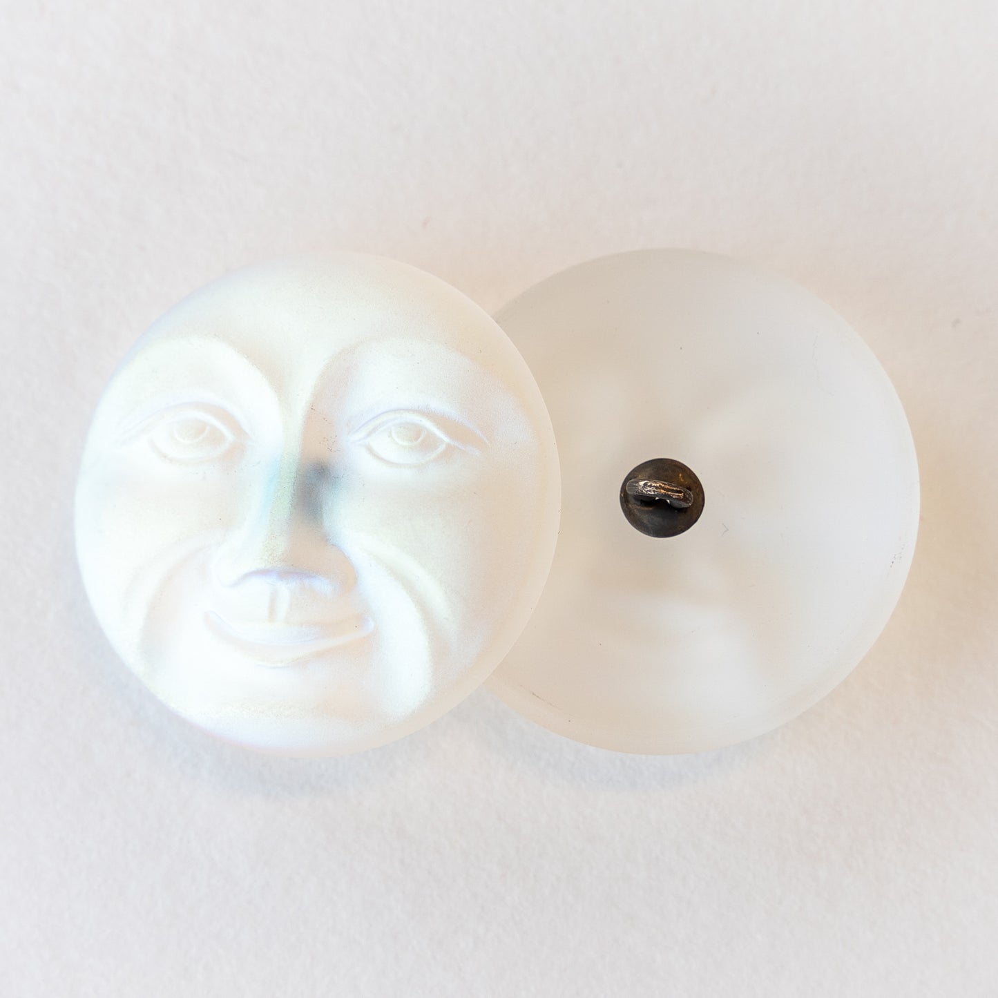 31mm Moon Face Buttons - Crystal Matte AB - 1 Button