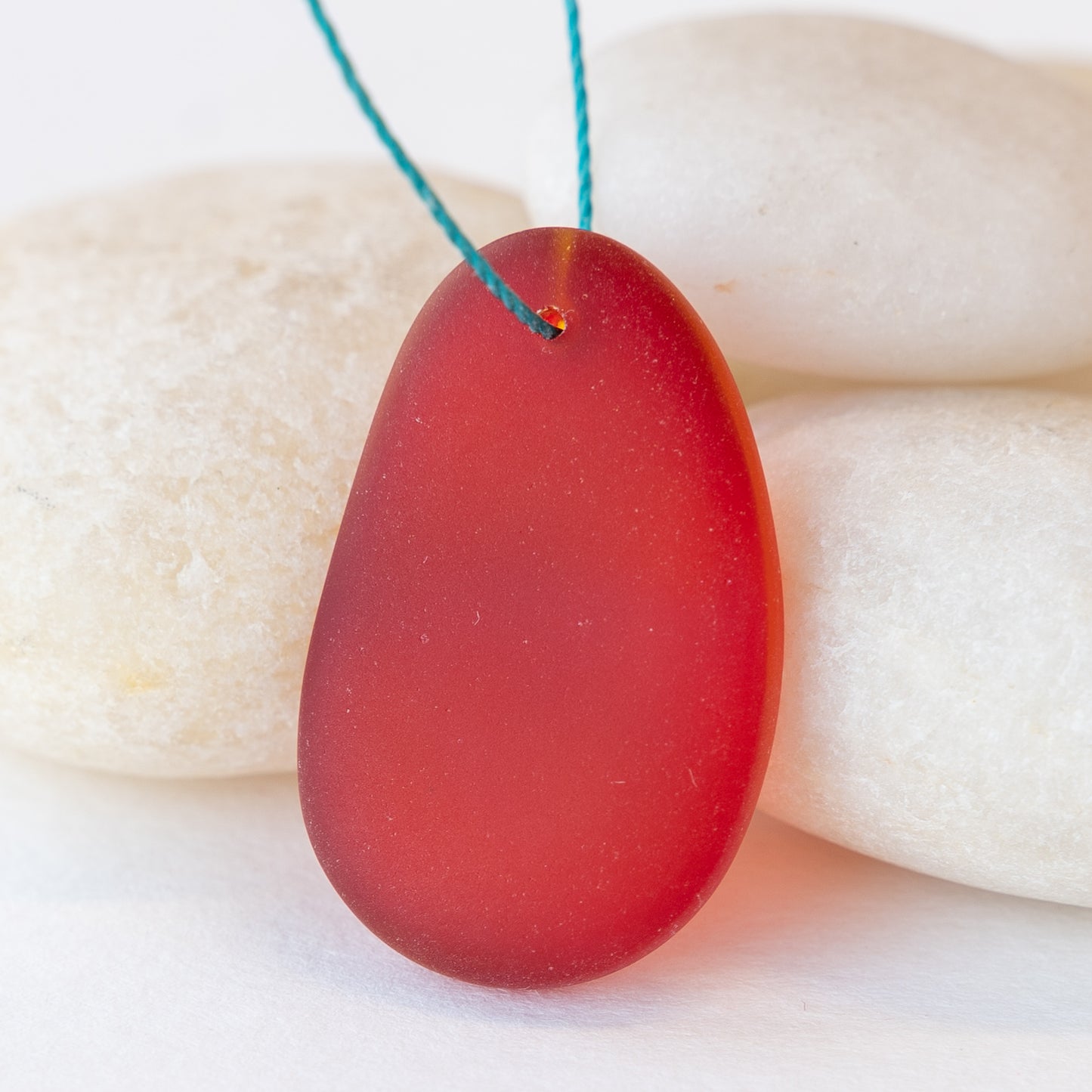 Load image into Gallery viewer, 20x32mm Frosted Glass Pendants - Orange- 2, 4 or 10
