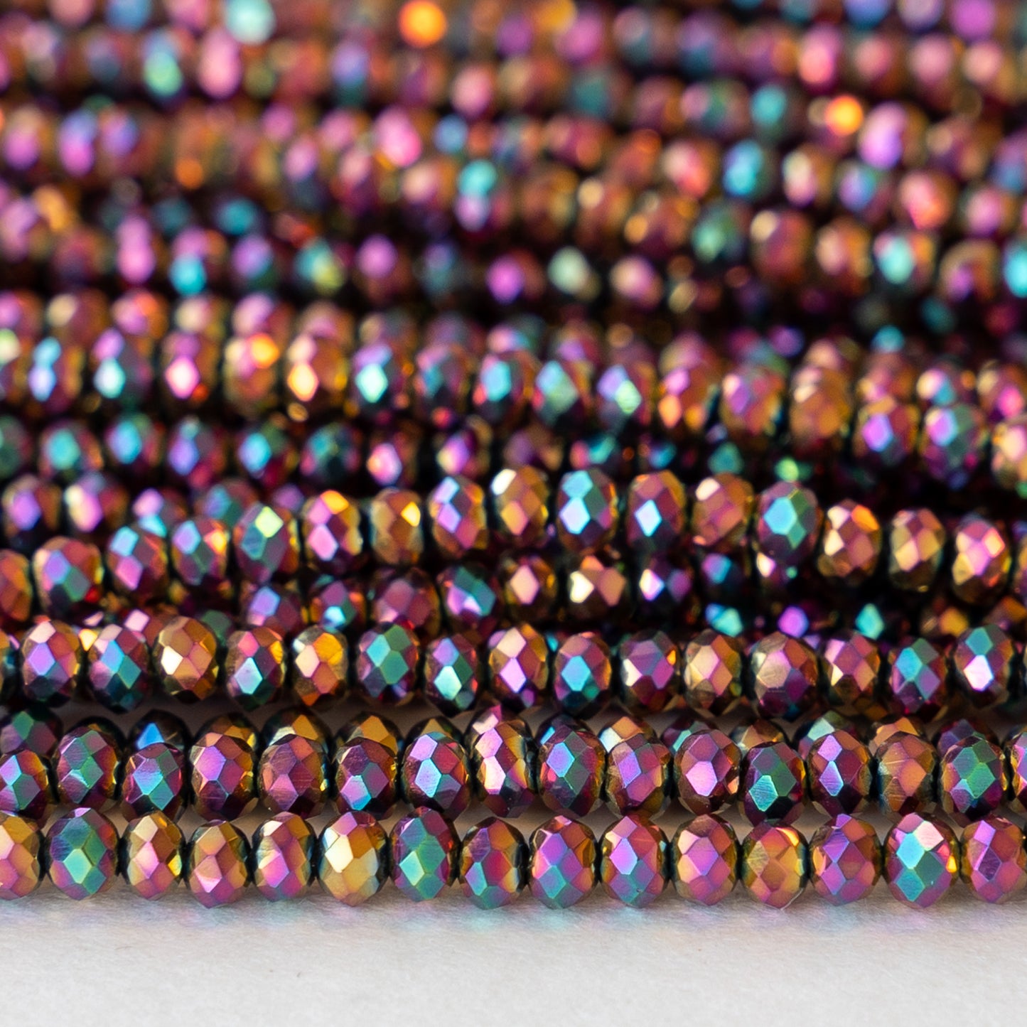 4mm Rondelle Beads - Opaque Purple Rainbow - 10 Grams – funkyprettybeads