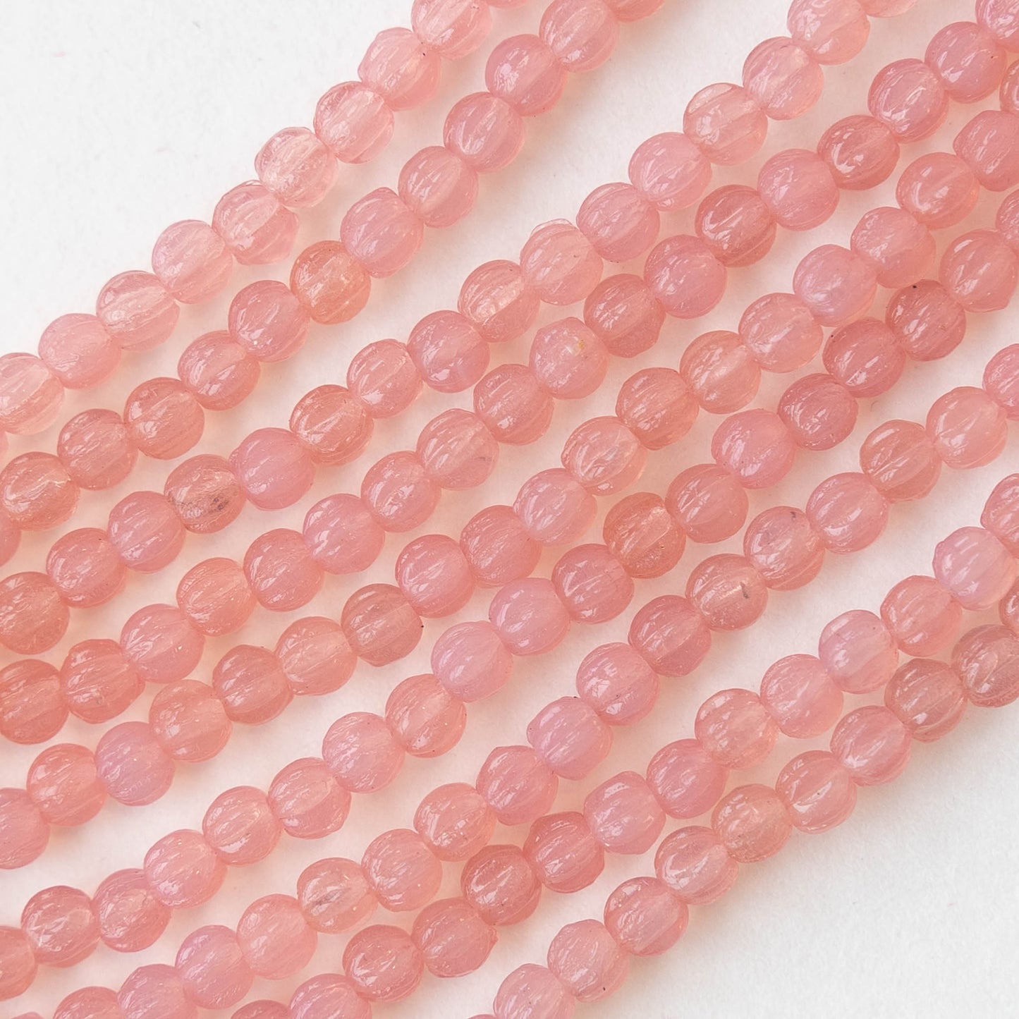 3mm Melon Beads - Pink Opaline - 100 Beads