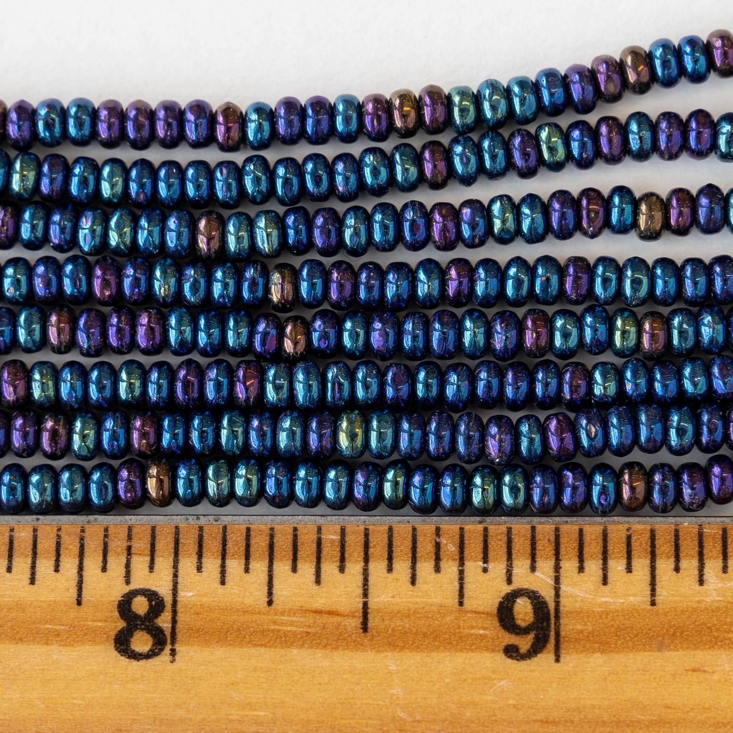 3mm Rondelle Beads - Blue Iris - 100 Beads