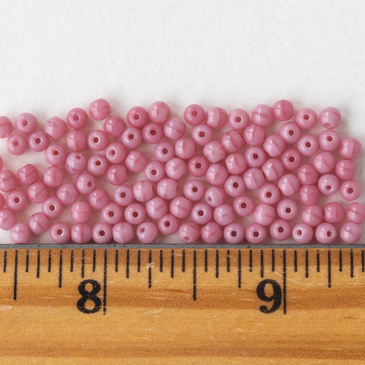 3mm Round Glass Beads - Opaque Vintage Pink  - 100 Beads