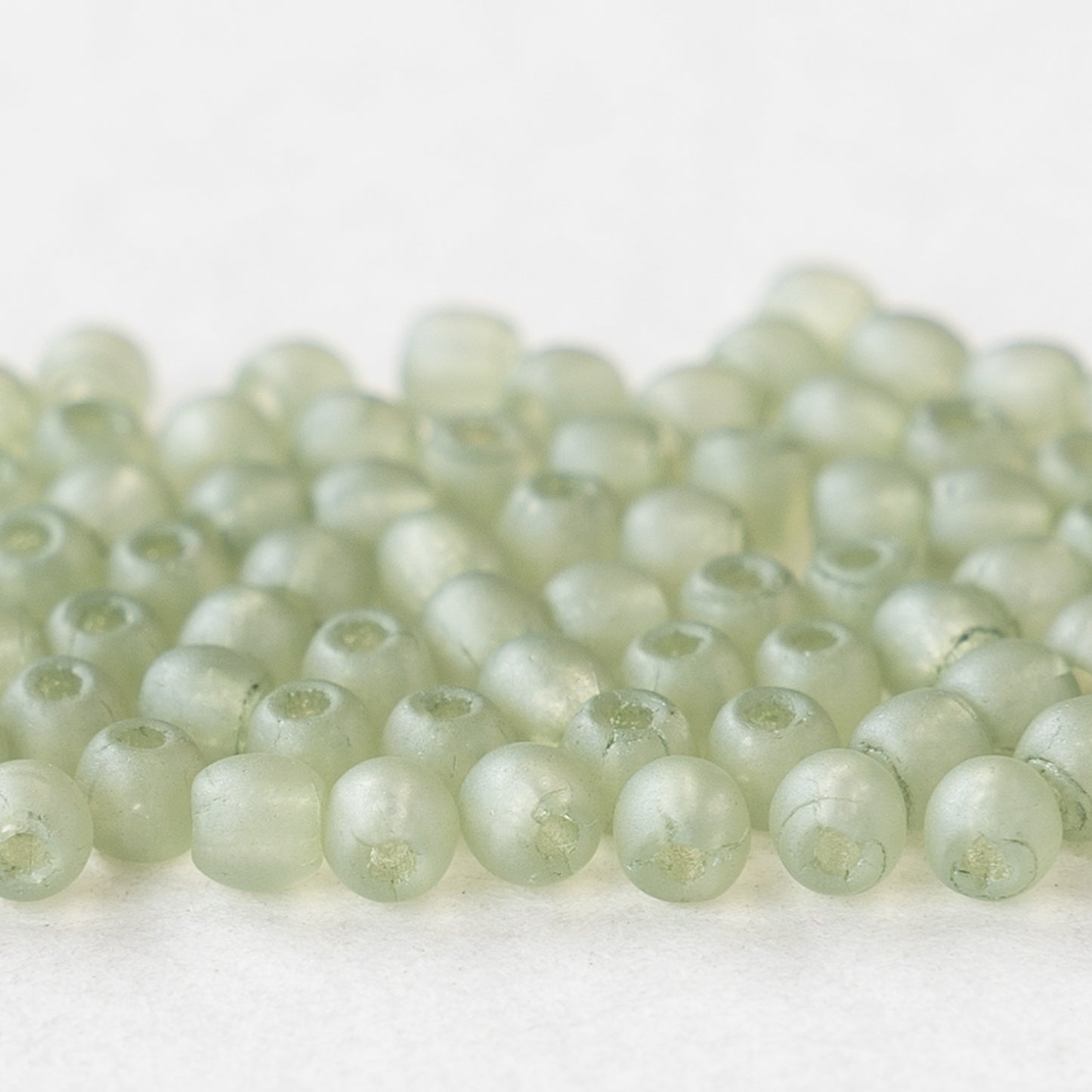 3mm Round Glass Beads - Celadon Green - 120 Beads