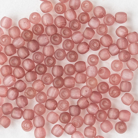 3mm Round Glass Beads - Matte Pink Rose - 120 Beads