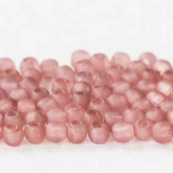 3mm Round Glass Beads - Matte Pink Rose - 120 Beads