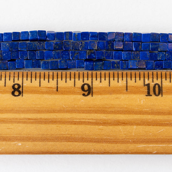 3mm Cube Beads - Lapis Lazuli - 16 inches