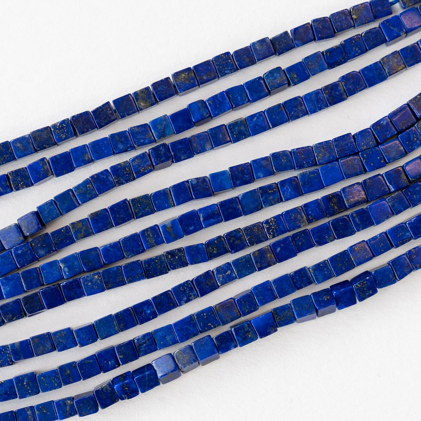 3mm Cube Beads - Lapis Lazuli - 16 inches