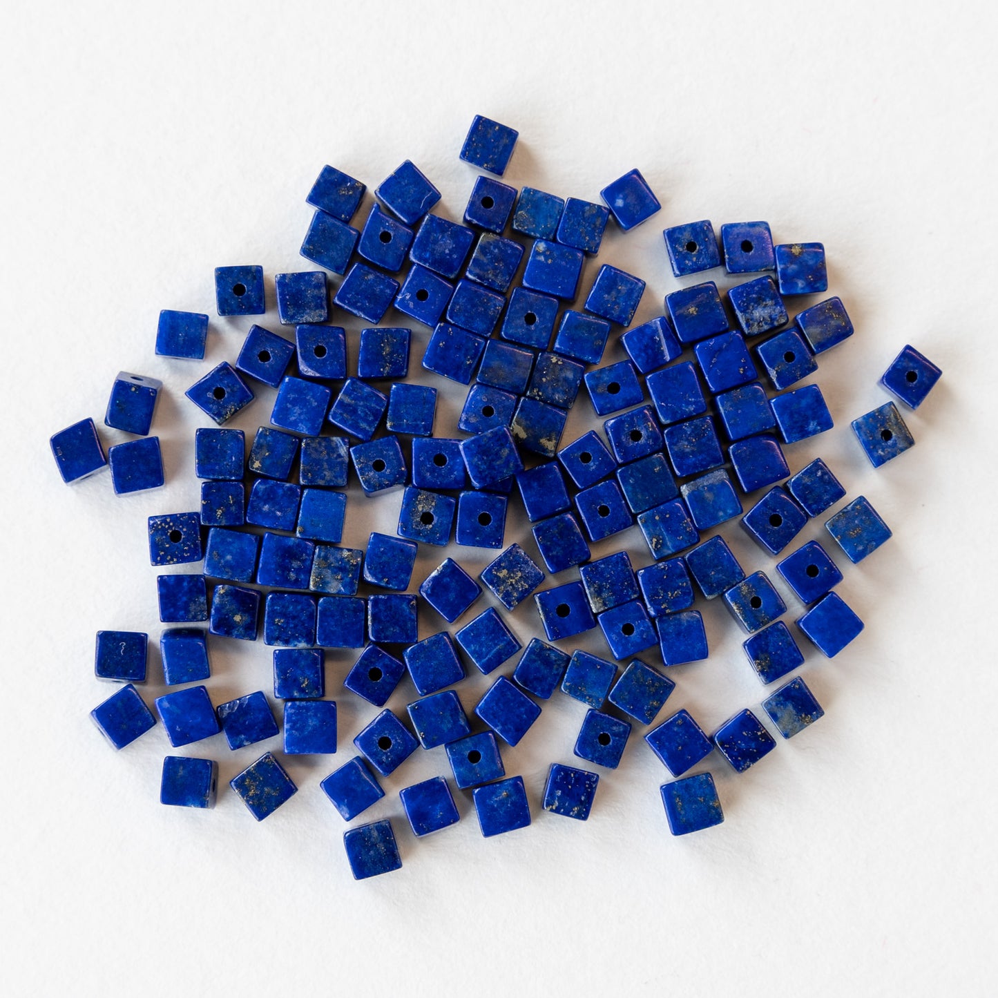 3mm Cube Beads - Lapis Lazuli - 16 inches