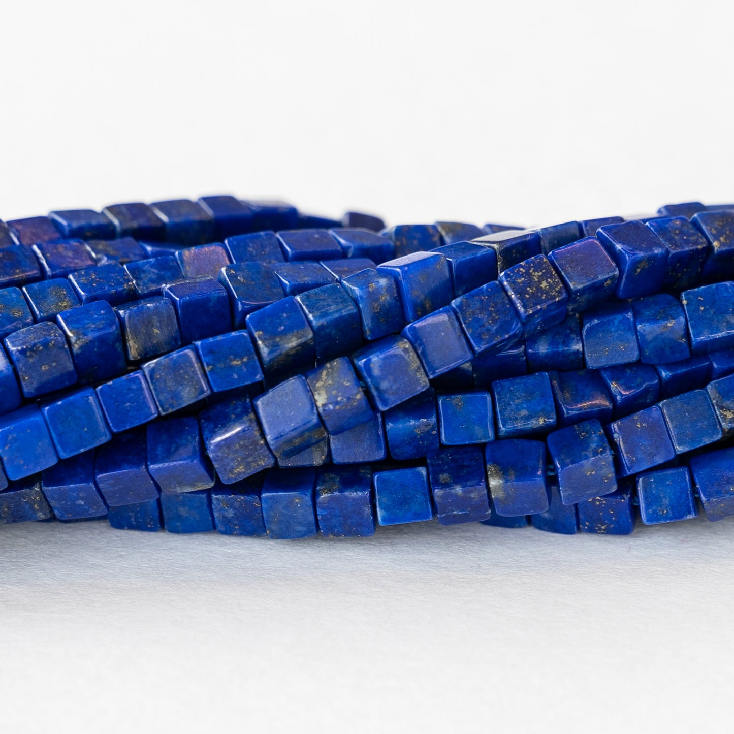 3mm Cube Beads - Lapis Lazuli - 16 inches