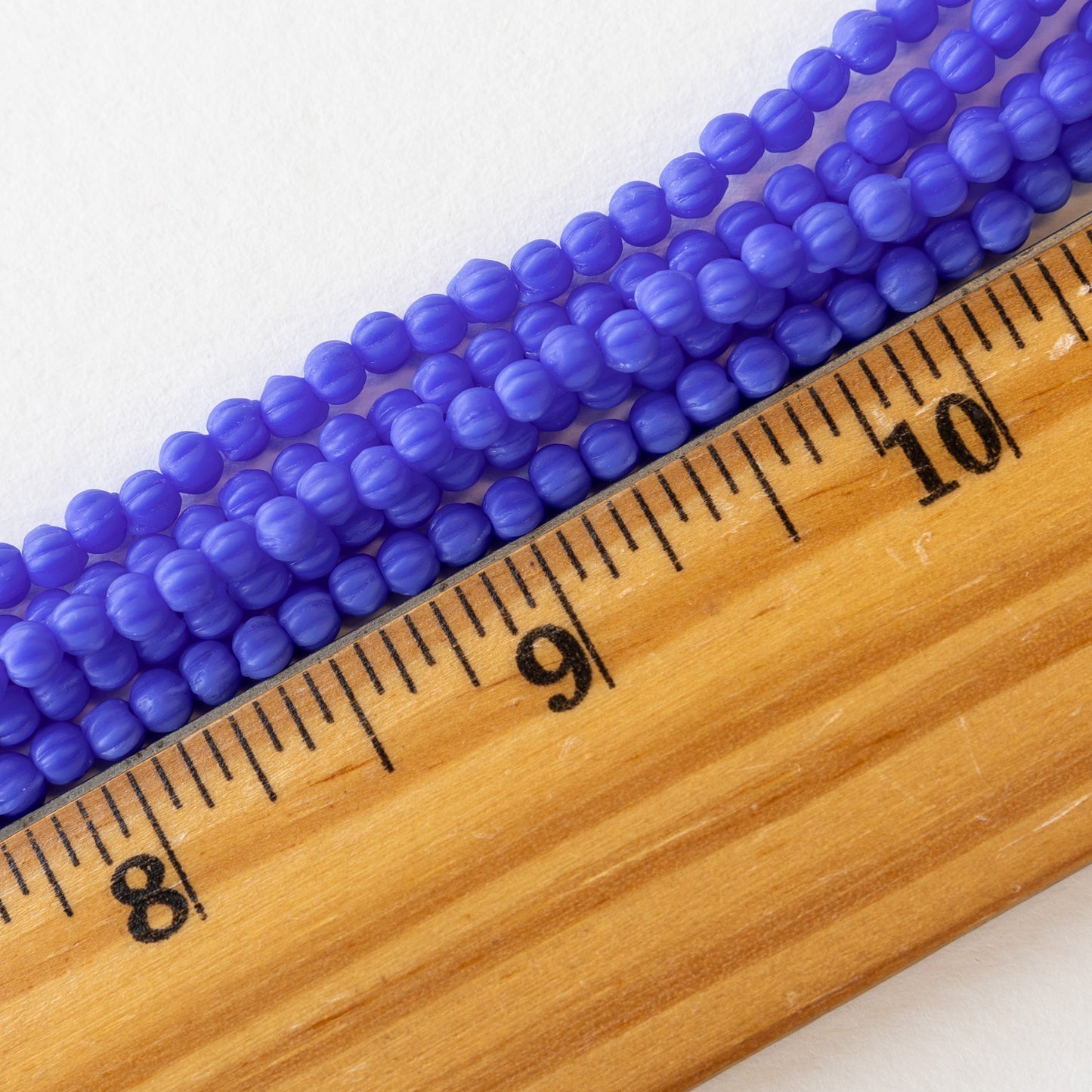 3mm Melon Beads - Opaque Matte Azure Blue - 58 beads