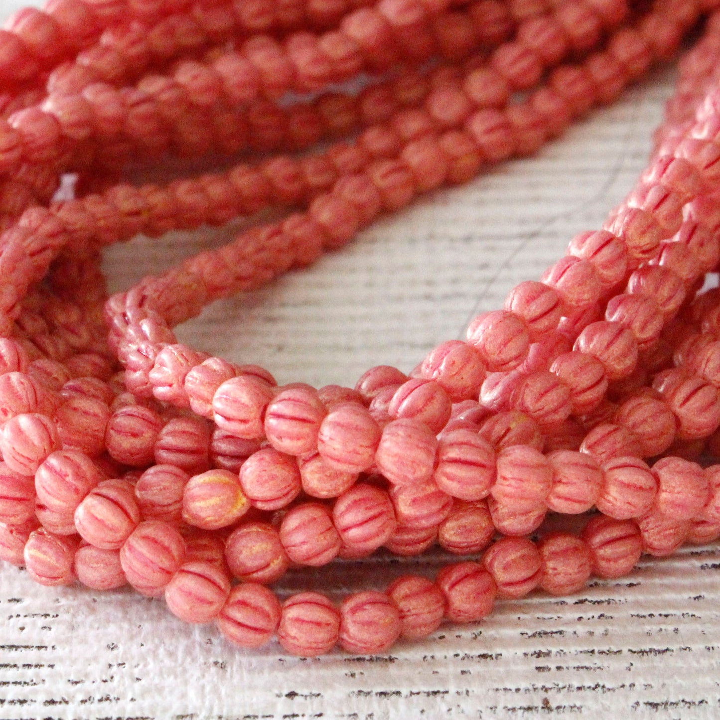 3mm Melon Beads - Watermelon Pink- 100 Beads