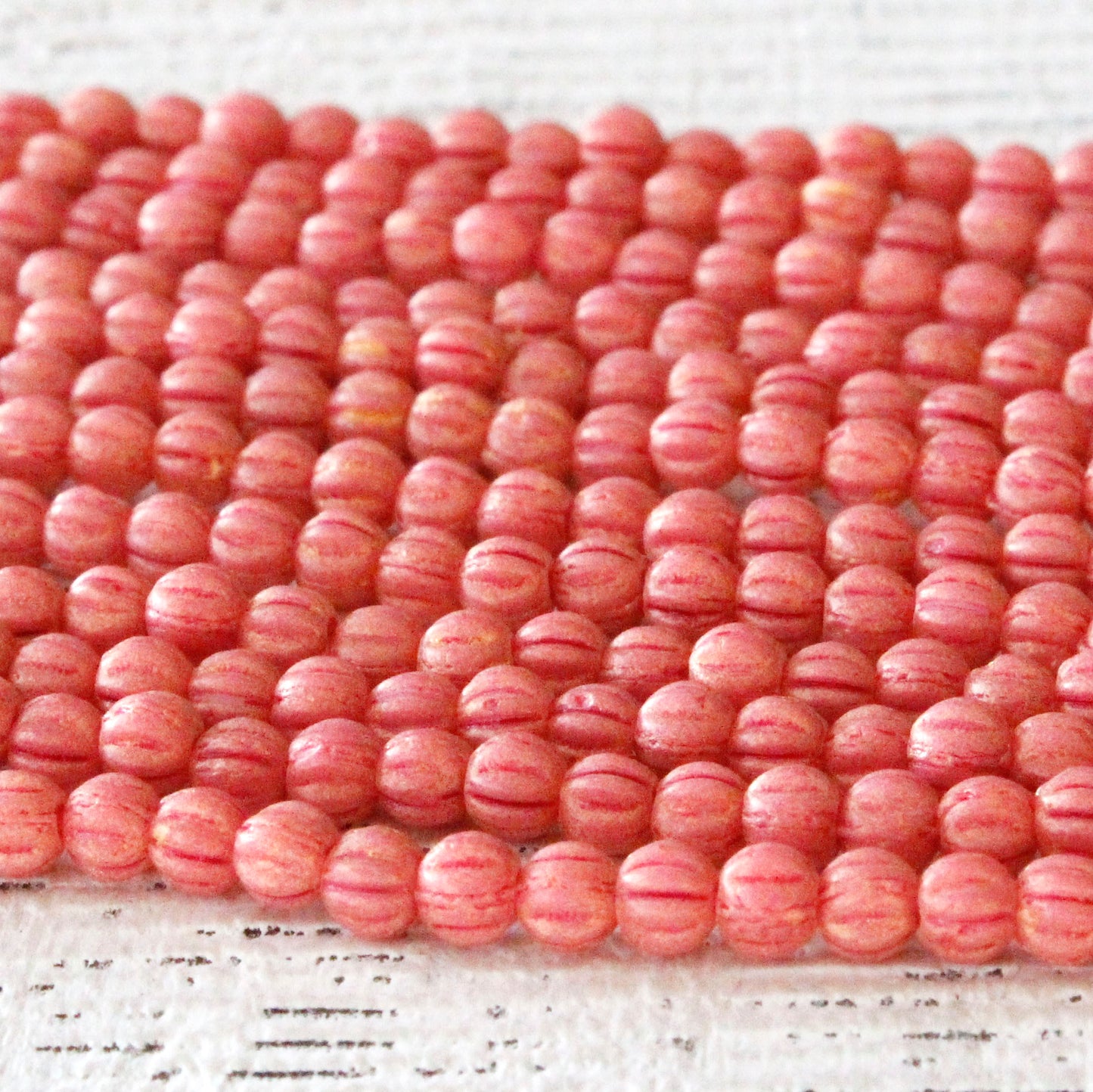 3mm Melon Beads - Watermelon Pink- 100 Beads