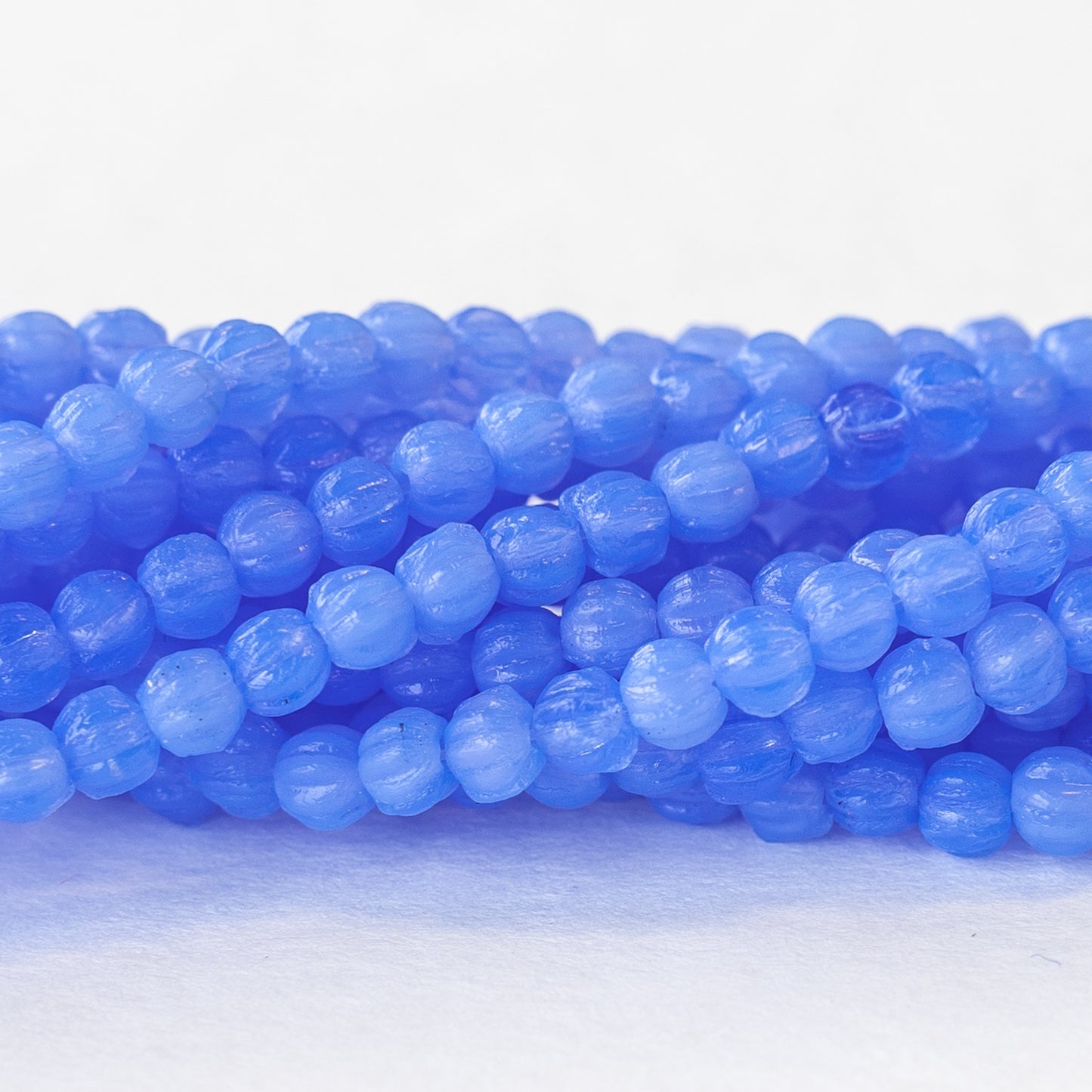 3mm Melon Beads - Milky Sky Blue - Choose Amount