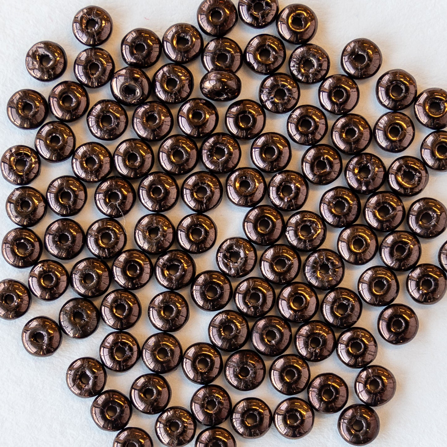 3mm Rondelle Beads - Metallic Bronze - 100 beads