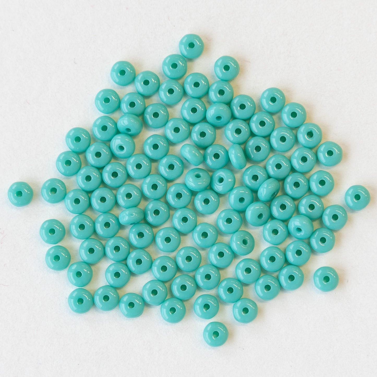 Load image into Gallery viewer, 3mm Rondelle Beads - Turquoise - 100 Beads
