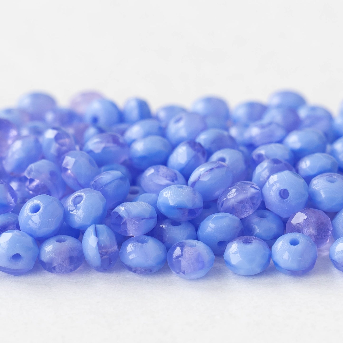 3x5mm Rondelle Beads - Periwinkle Blue and Lavender- 50 Beads