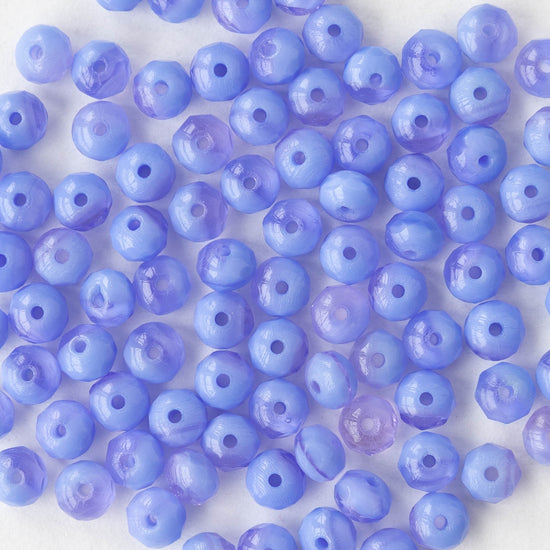 3x5mm Rondelle Beads - Periwinkle Blue and Lavender- 50 Beads