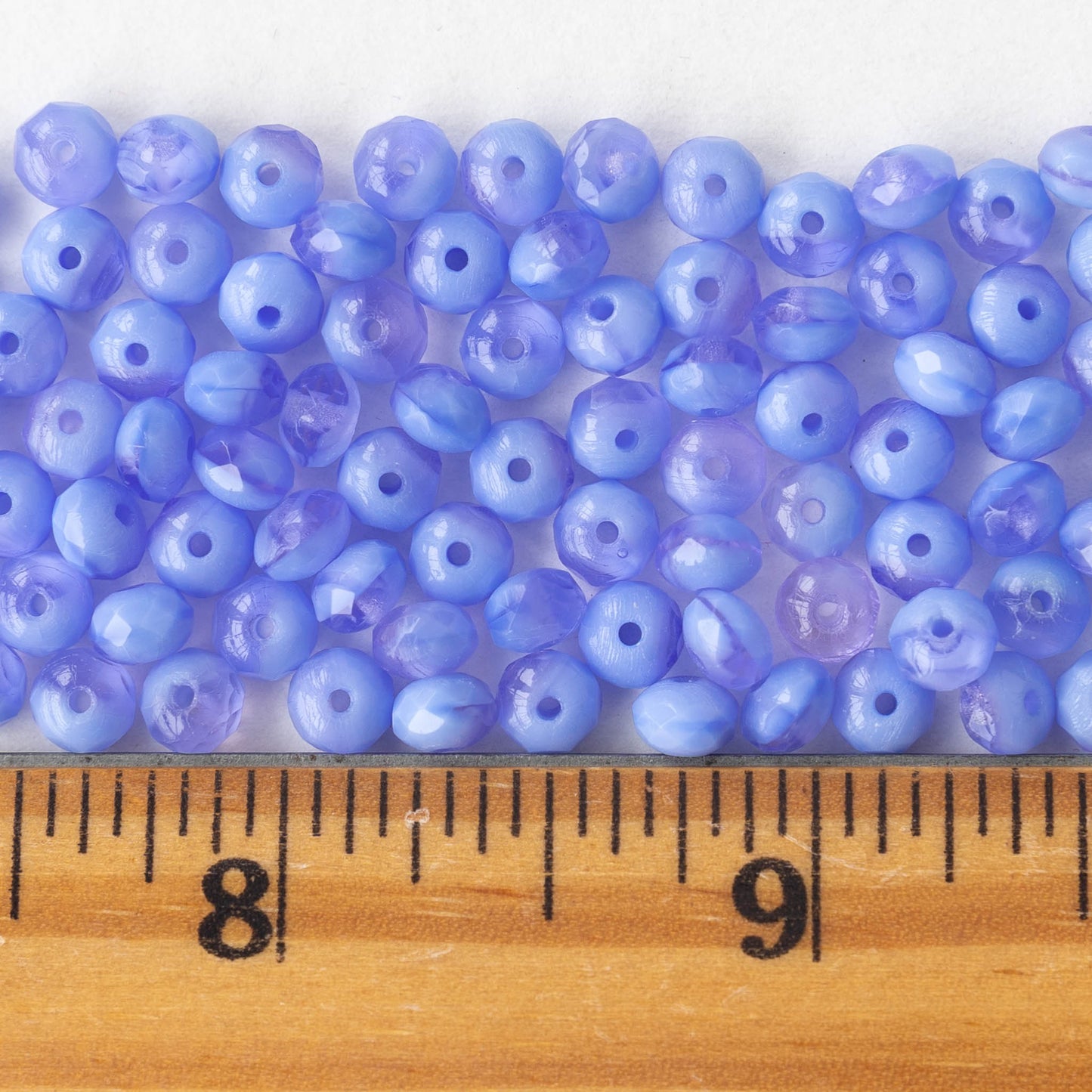 3x5mm Rondelle Beads - Periwinkle Blue and Lavender- 50 Beads