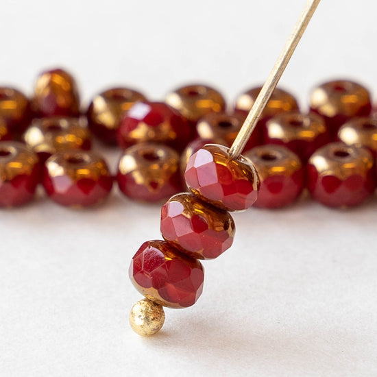 3x5mm Rondelle - Opaque Red Bronze - 30 Beads
