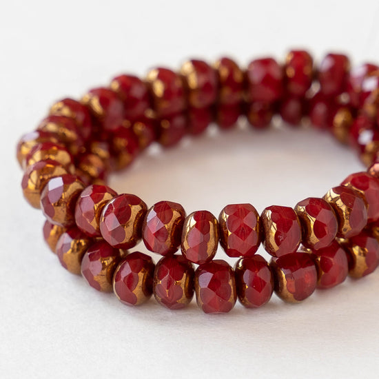 3x5mm Rondelle - Opaque Red Bronze - 30 Beads