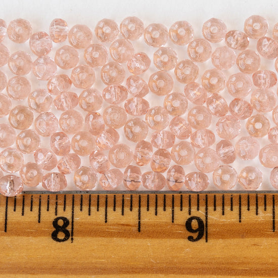 3x5mm Rondelle Beads - Transparent Rosaline - 36 Beads
