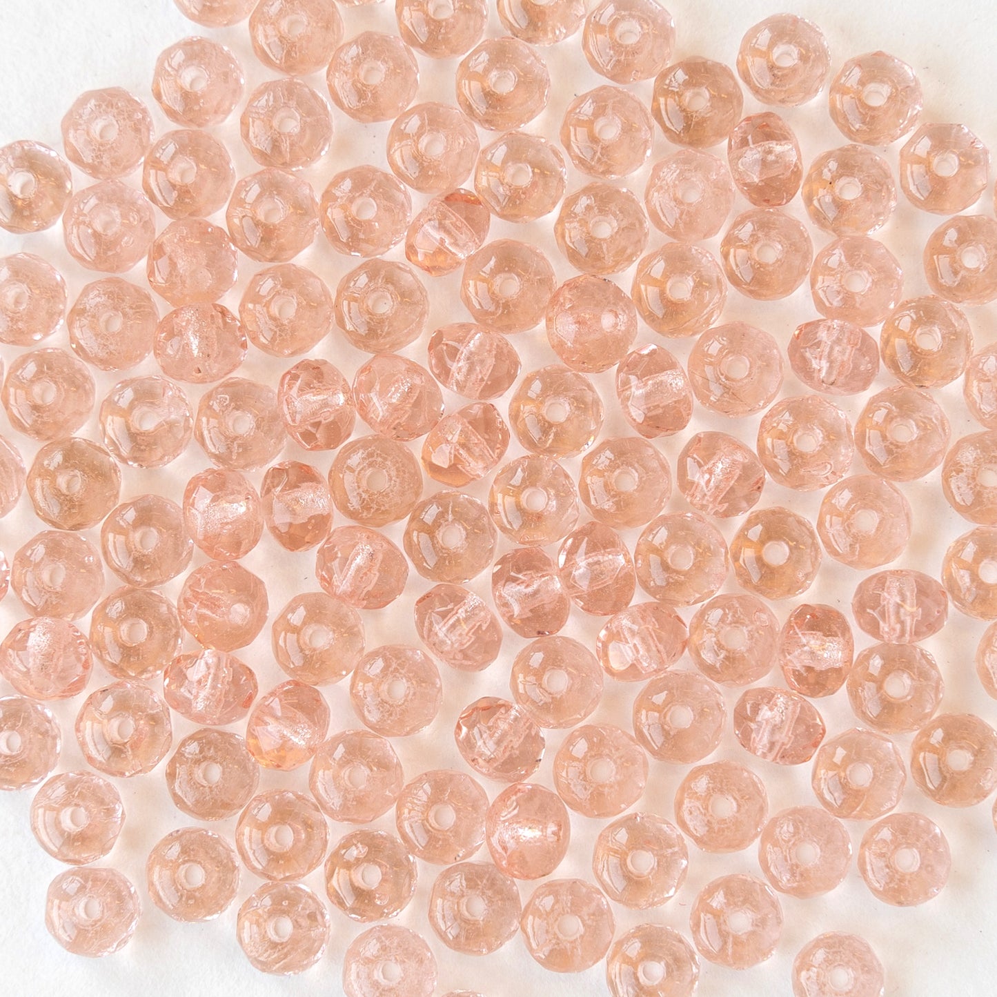 3x5mm Rondelle Beads - Transparent Rosaline - 36 Beads