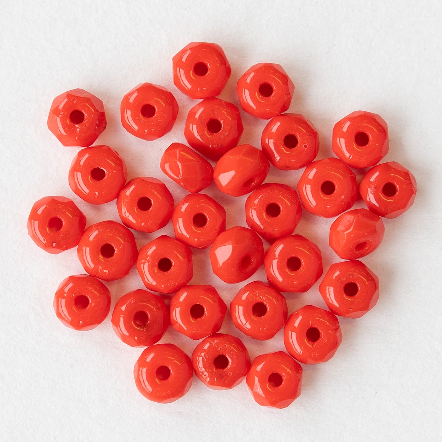 3x5mm Rondelle - Coral Red - 50 beads