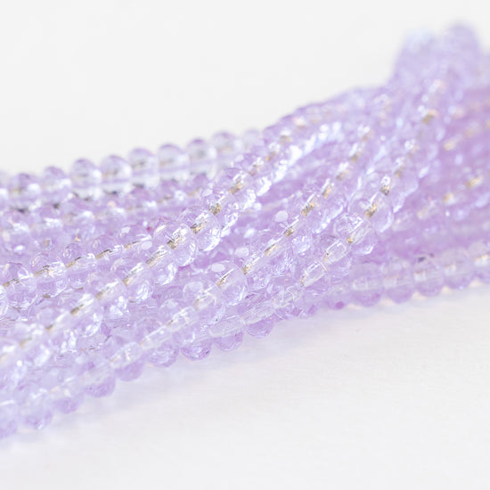 3x5mm Rondelle Beads -  Light Lavender  - 30 Beads