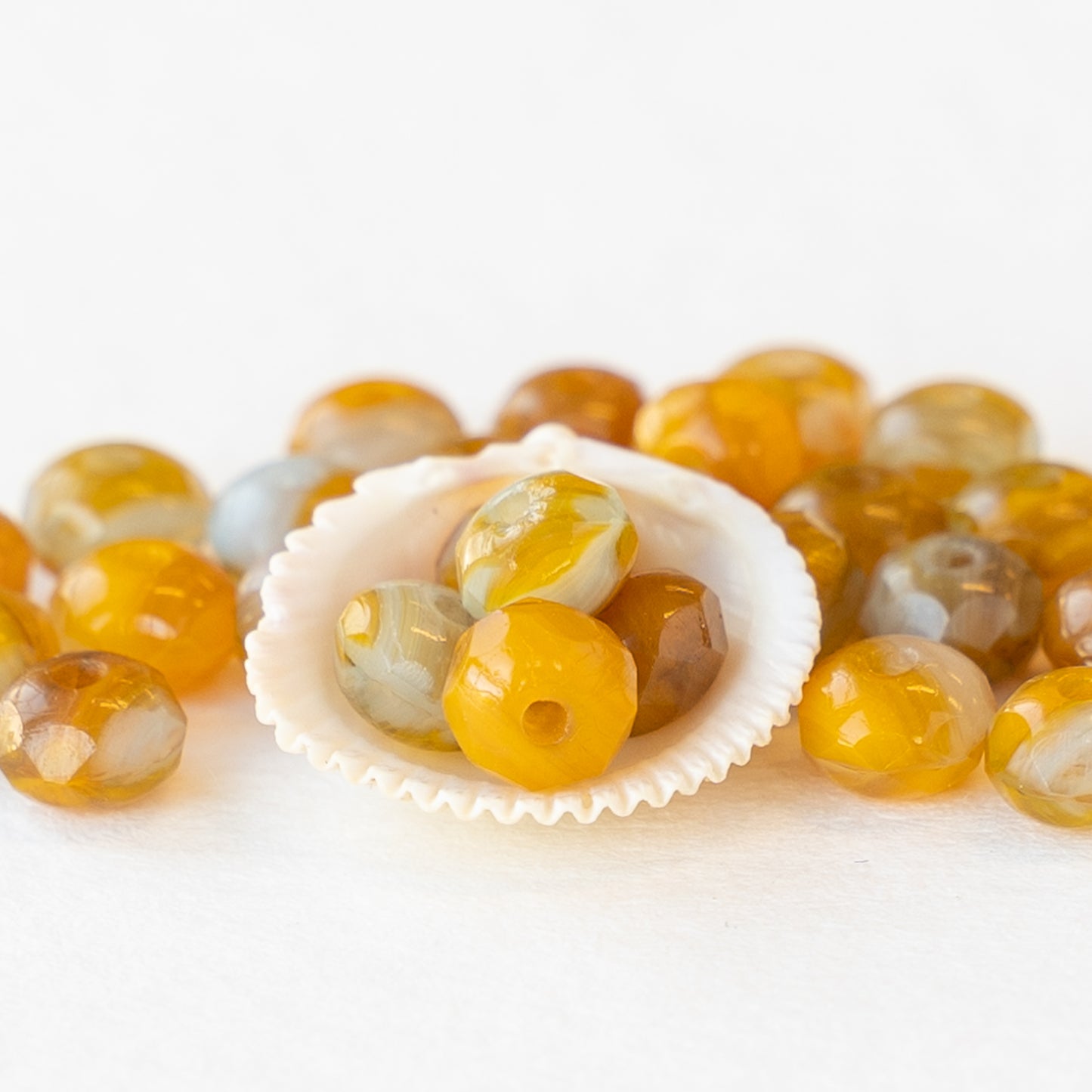 3x5mm Rondelle Beads - Orange Blue Mix - 30 Beads