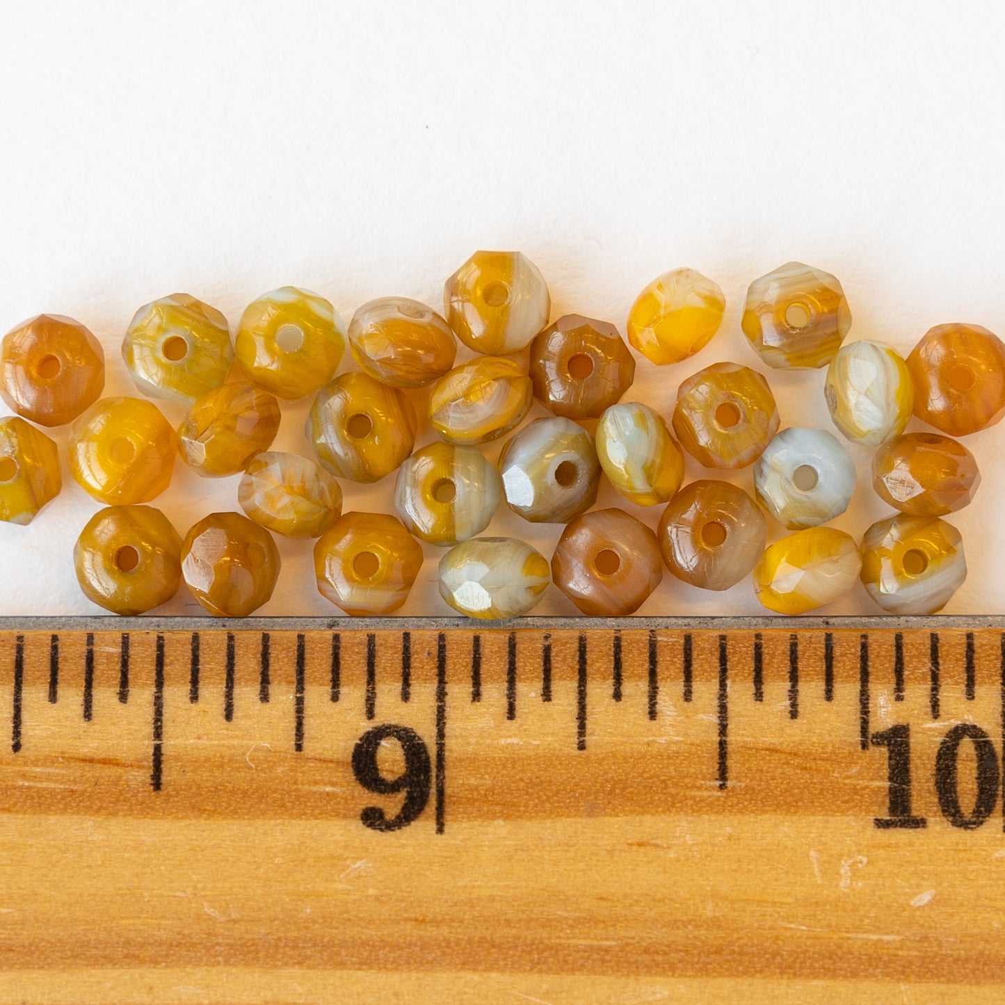 3x5mm Rondelle Beads - Orange Blue Mix - 30 Beads