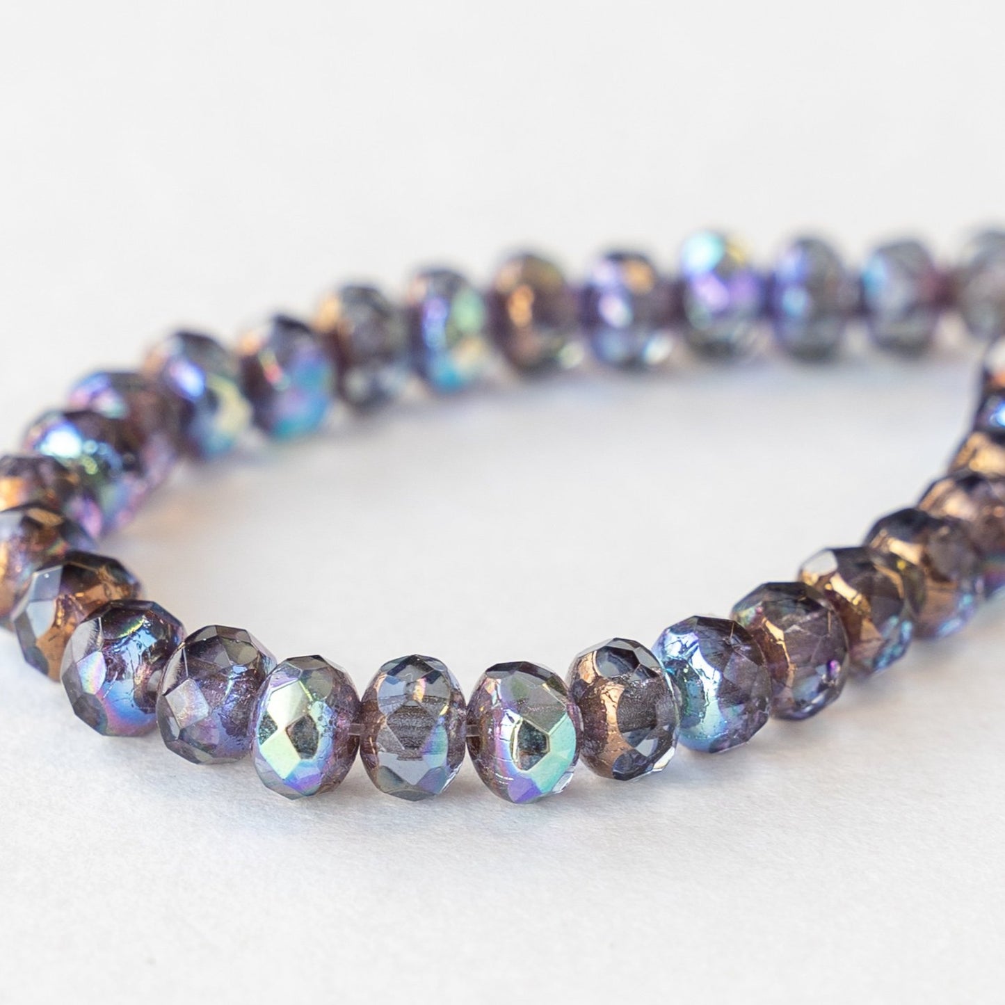 3x5mm Rondelle Beads - Lavender Bronze AB - 30 beads