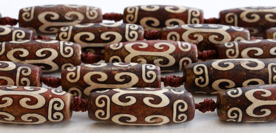 40mm Long Agate Tapered Tube Beads - 2 or 8 beads