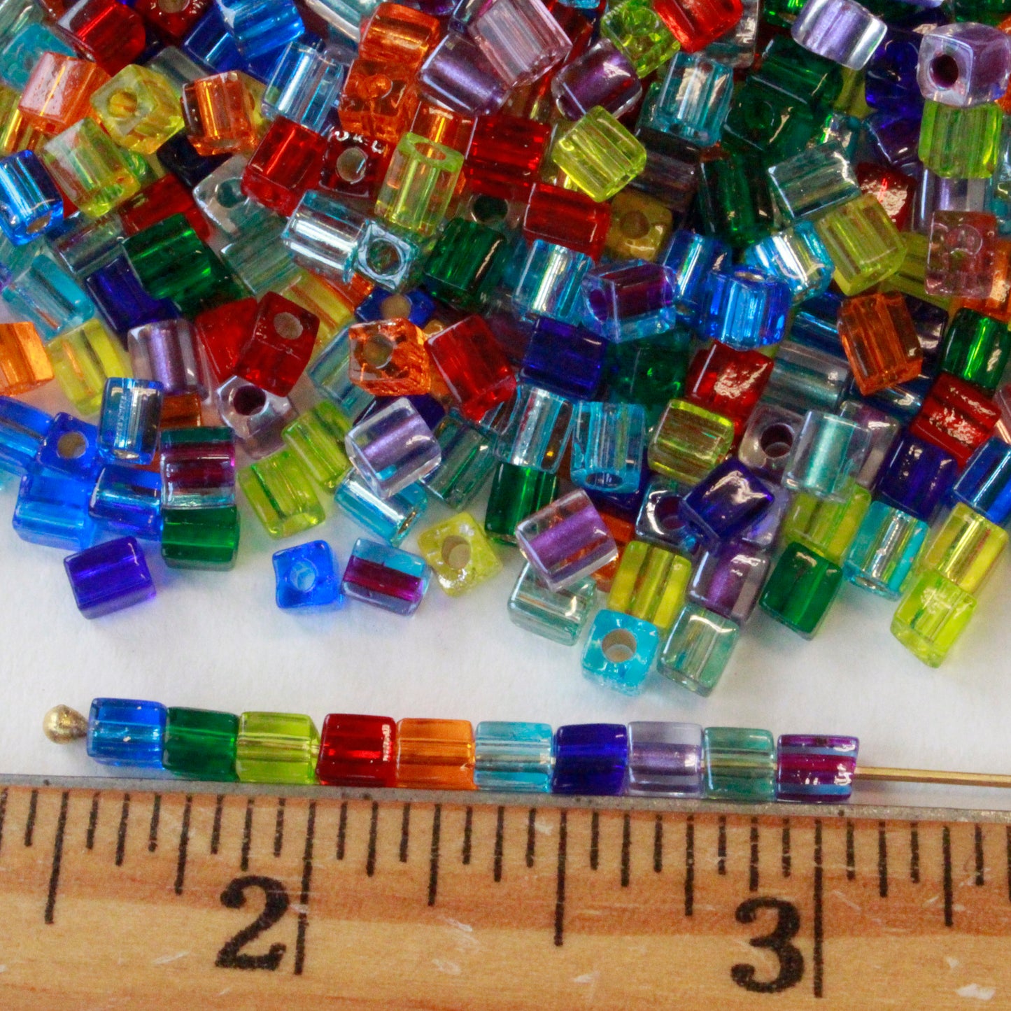 Load image into Gallery viewer, 4mm Miyuki Cube Beads  - Jewel Tones - 20 or 60 grams
