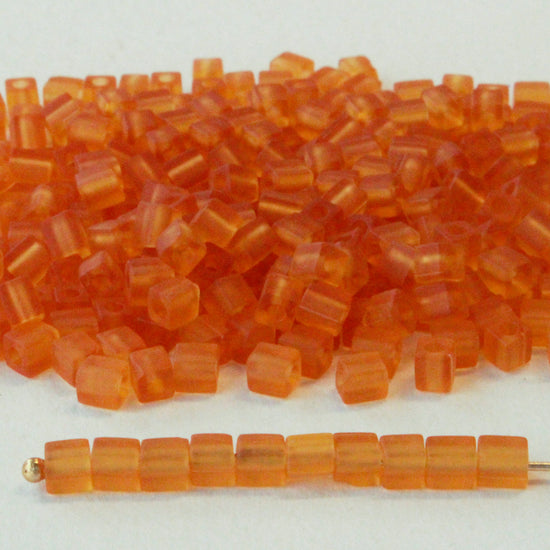 Load image into Gallery viewer, 4mm Miyuki Cube Beads  - Matte Topaz - 20 or 60 grams
