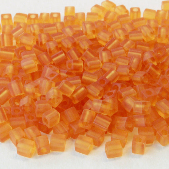 Load image into Gallery viewer, 4mm Miyuki Cube Beads  - Matte Topaz - 20 or 60 grams
