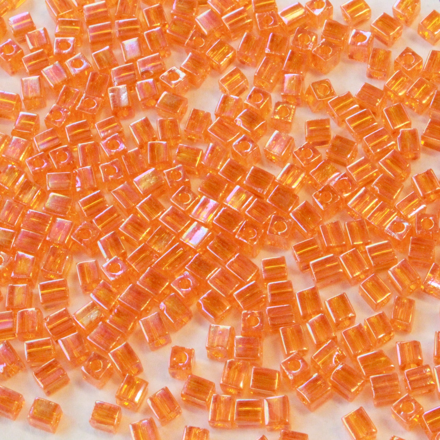 4mm Miyuki Cube Beads  - Hyacinth Orange AB - 20 or 60 grams