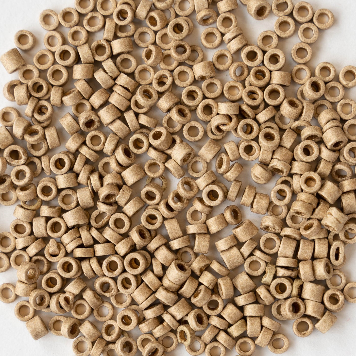 4mm Matte Ceramic Seed Beads - Light Gold Matte - 10 or 20 grams