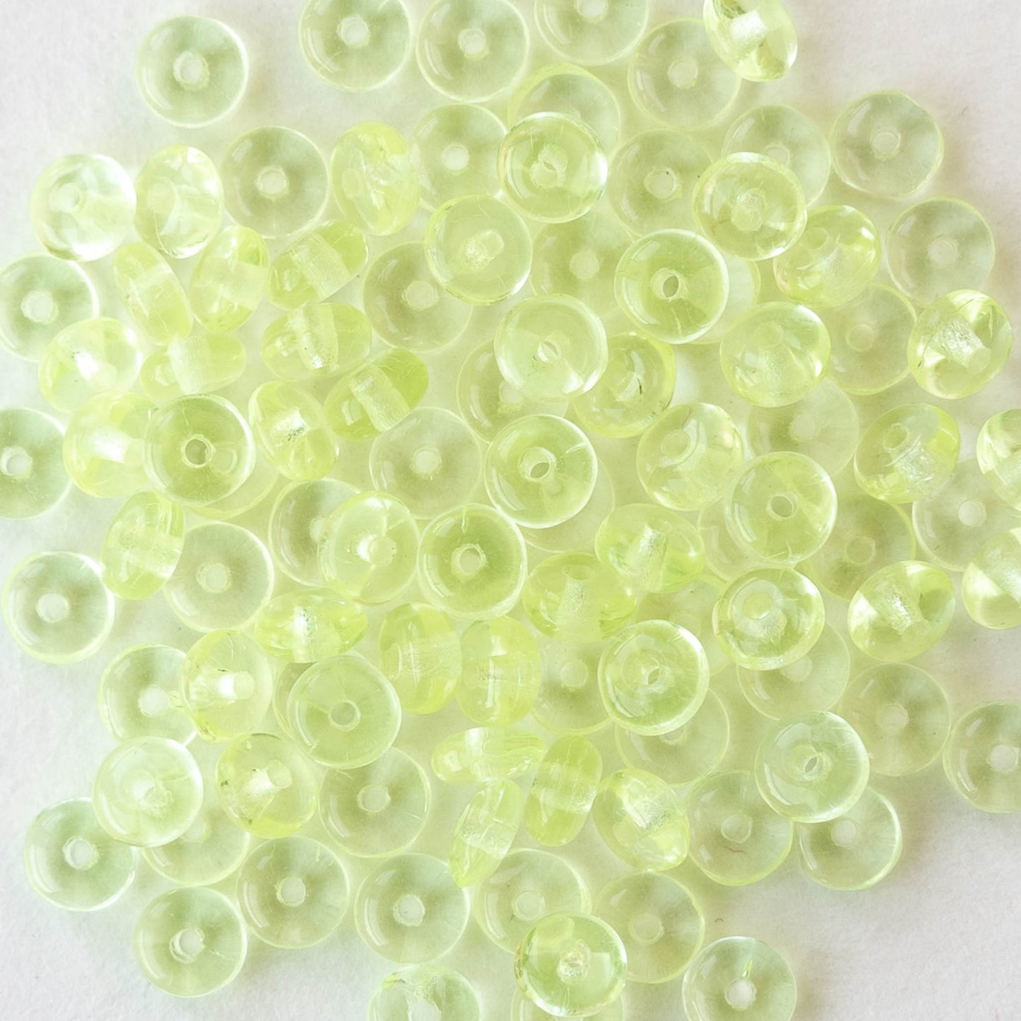 4mm Rondelle Beads - Jonquil Yellow - 100 Beads