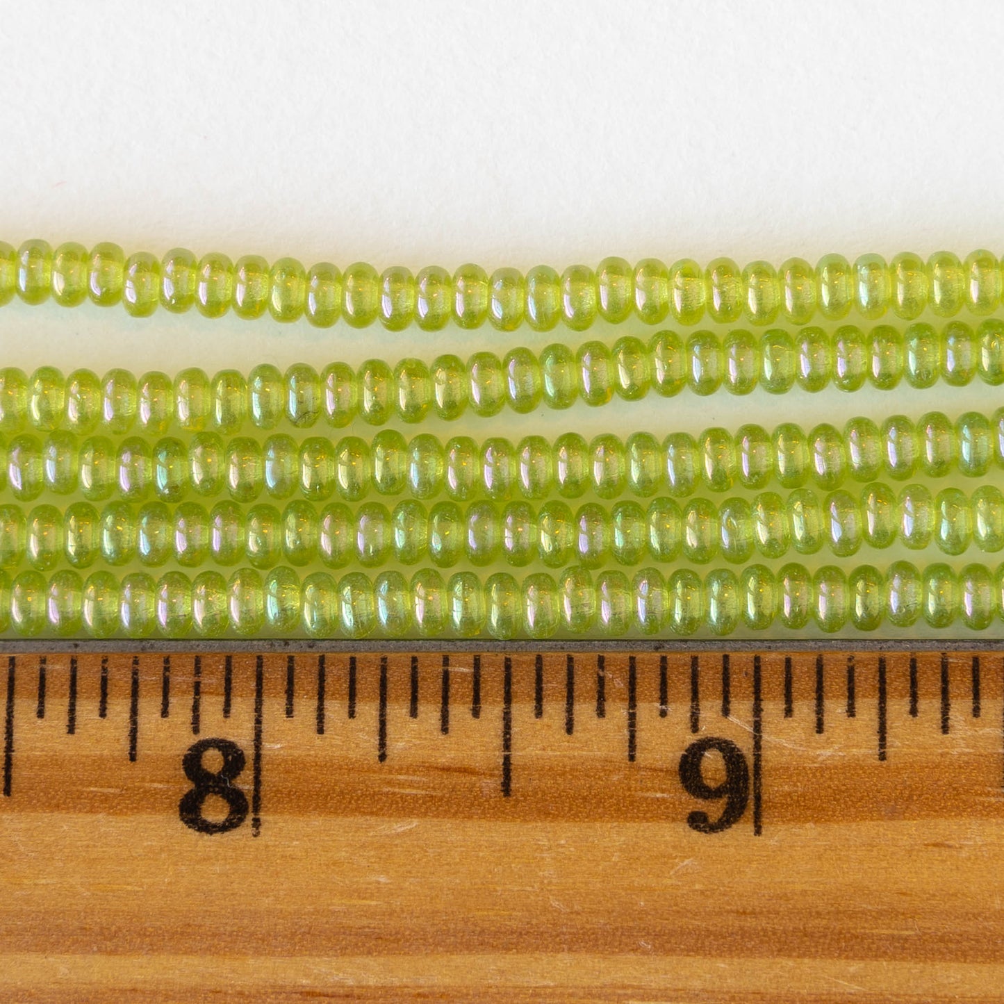 3mm Rondelle Beads - Peridot Luster AB - 100 Beads