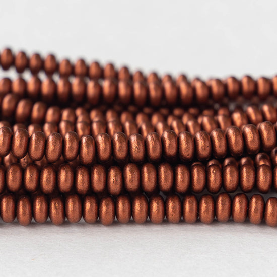 4mm Rondelle Beads - Copper - 100 Beads