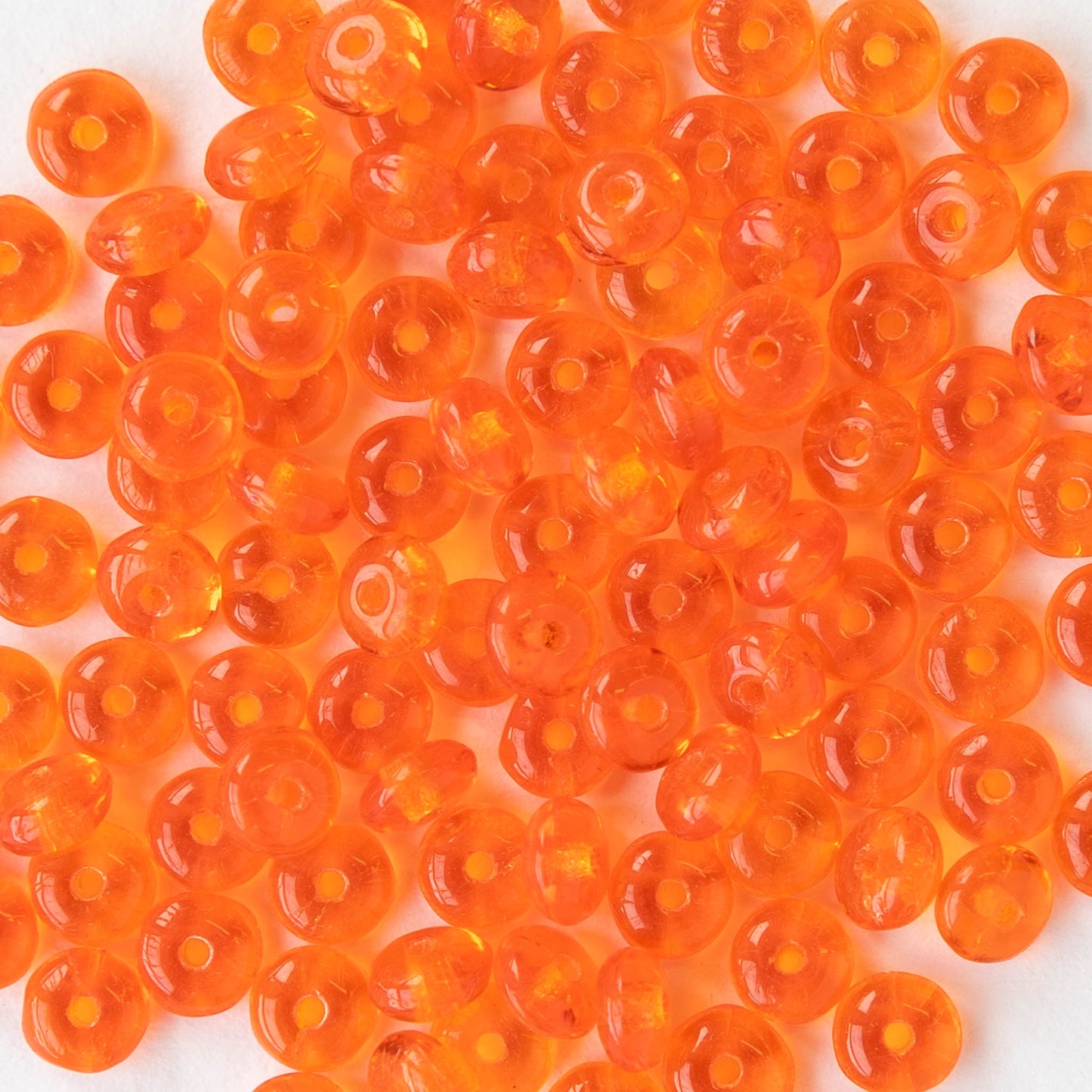 4mm Rondelle Beads - Orange Hyacinth - 100 beads