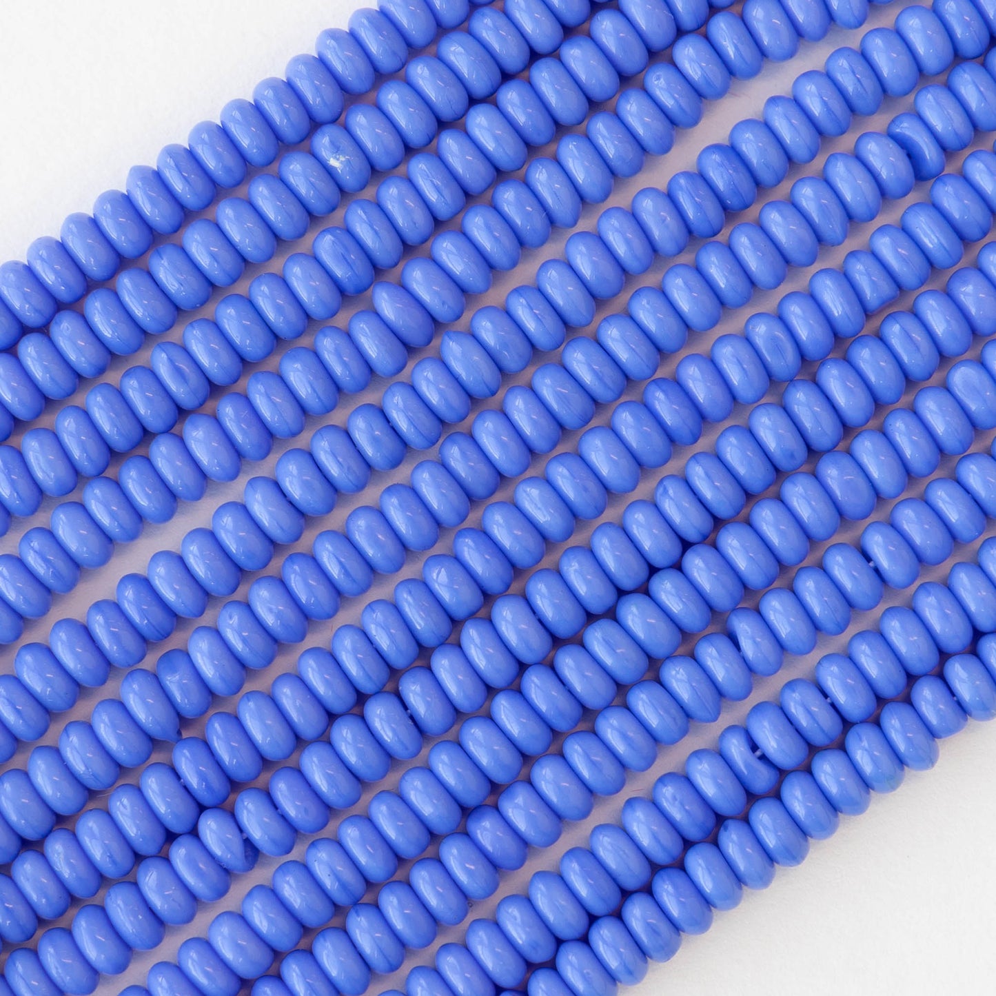 Load image into Gallery viewer, 4mm Glass Rondelle Beads - Opaque Periwinkle Blue - 100 Beads
