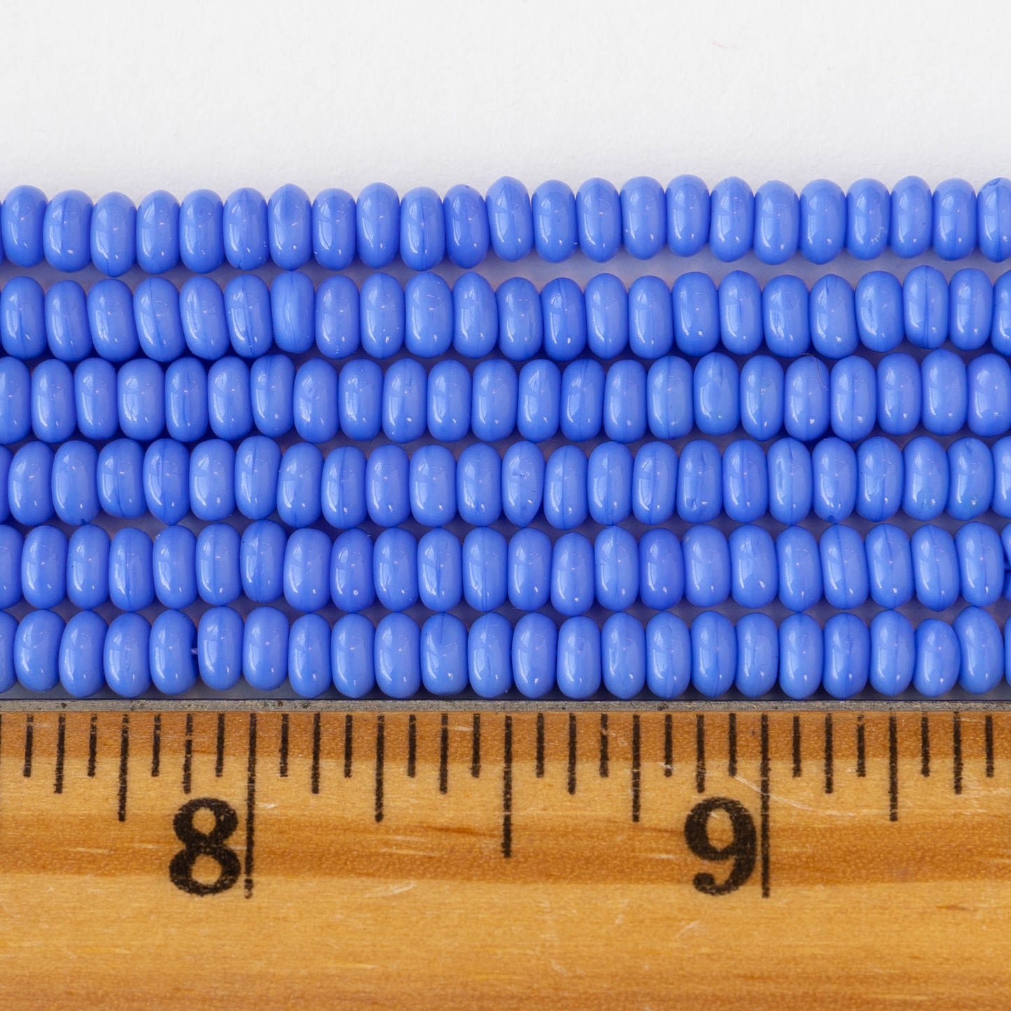 4mm Glass Rondelle Beads - Opaque Periwinkle Blue -120 Beads
